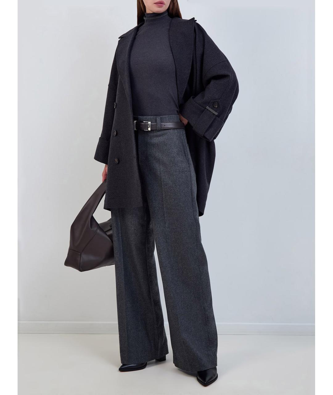 BRUNELLO CUCINELLI Антрацитовая хлопковая водолазка, фото 2