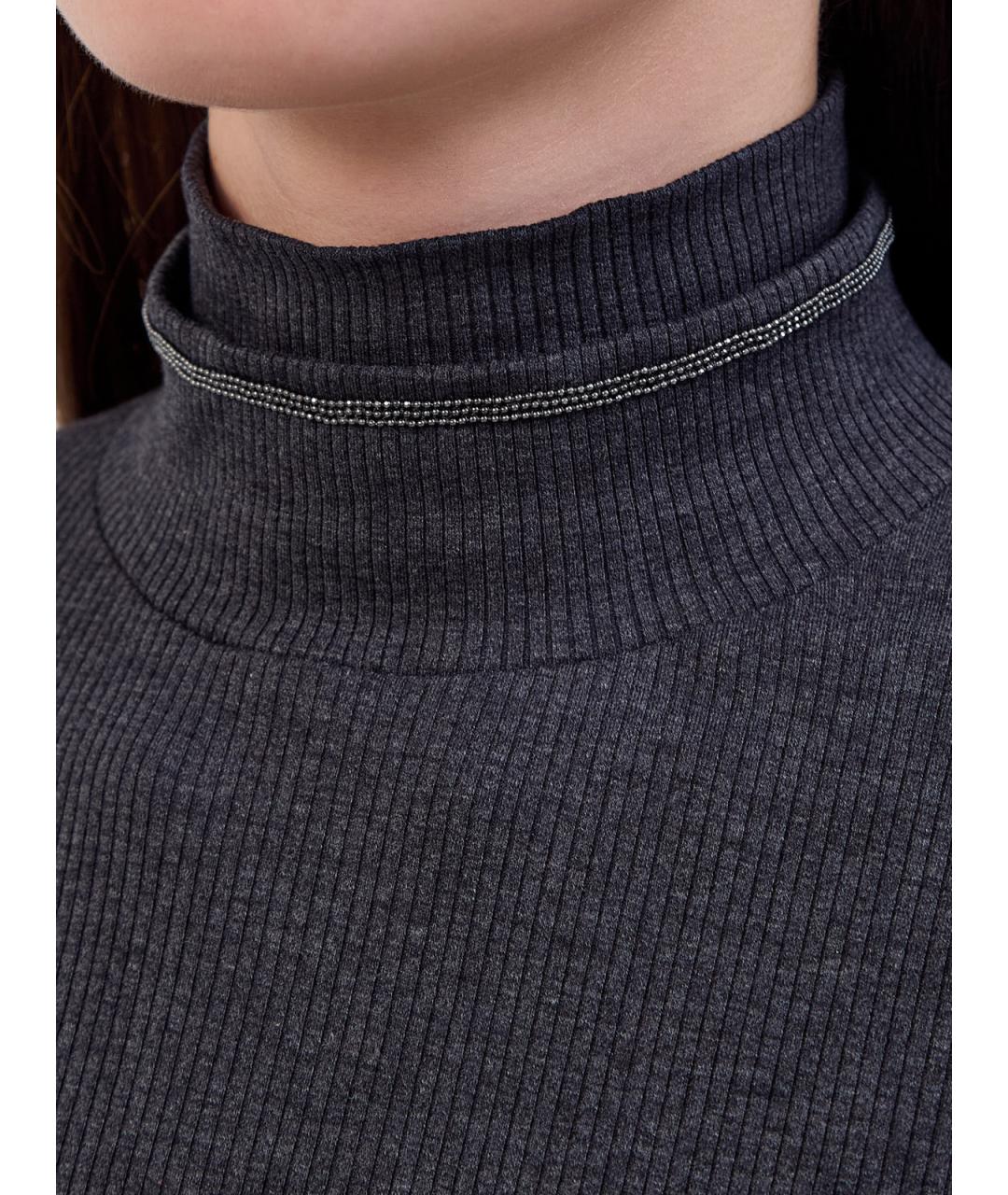 BRUNELLO CUCINELLI Антрацитовая хлопковая водолазка, фото 5