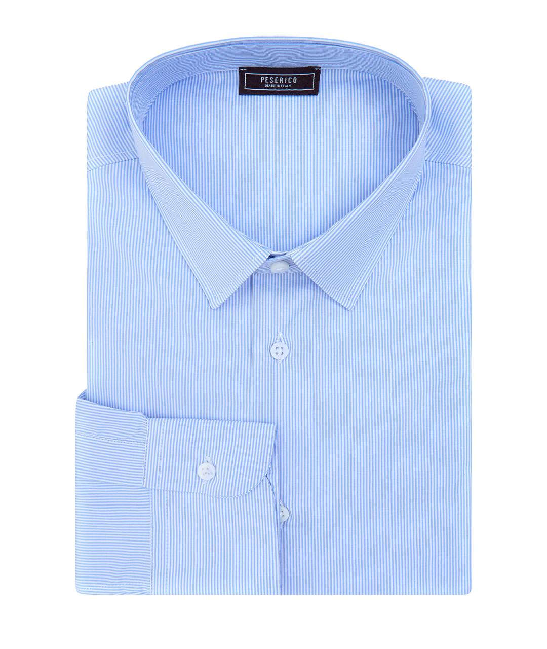 PESERICO Голубая хлопковая кэжуал рубашка, фото 1