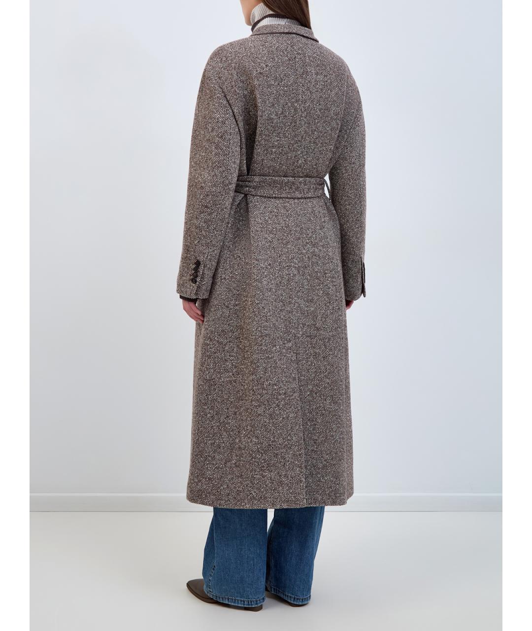 BRUNELLO CUCINELLI Коричневое шерстяное пальто, фото 4