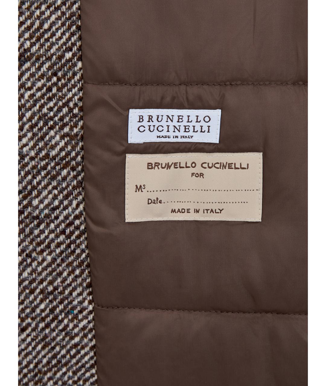 BRUNELLO CUCINELLI Коричневое шерстяное пальто, фото 6
