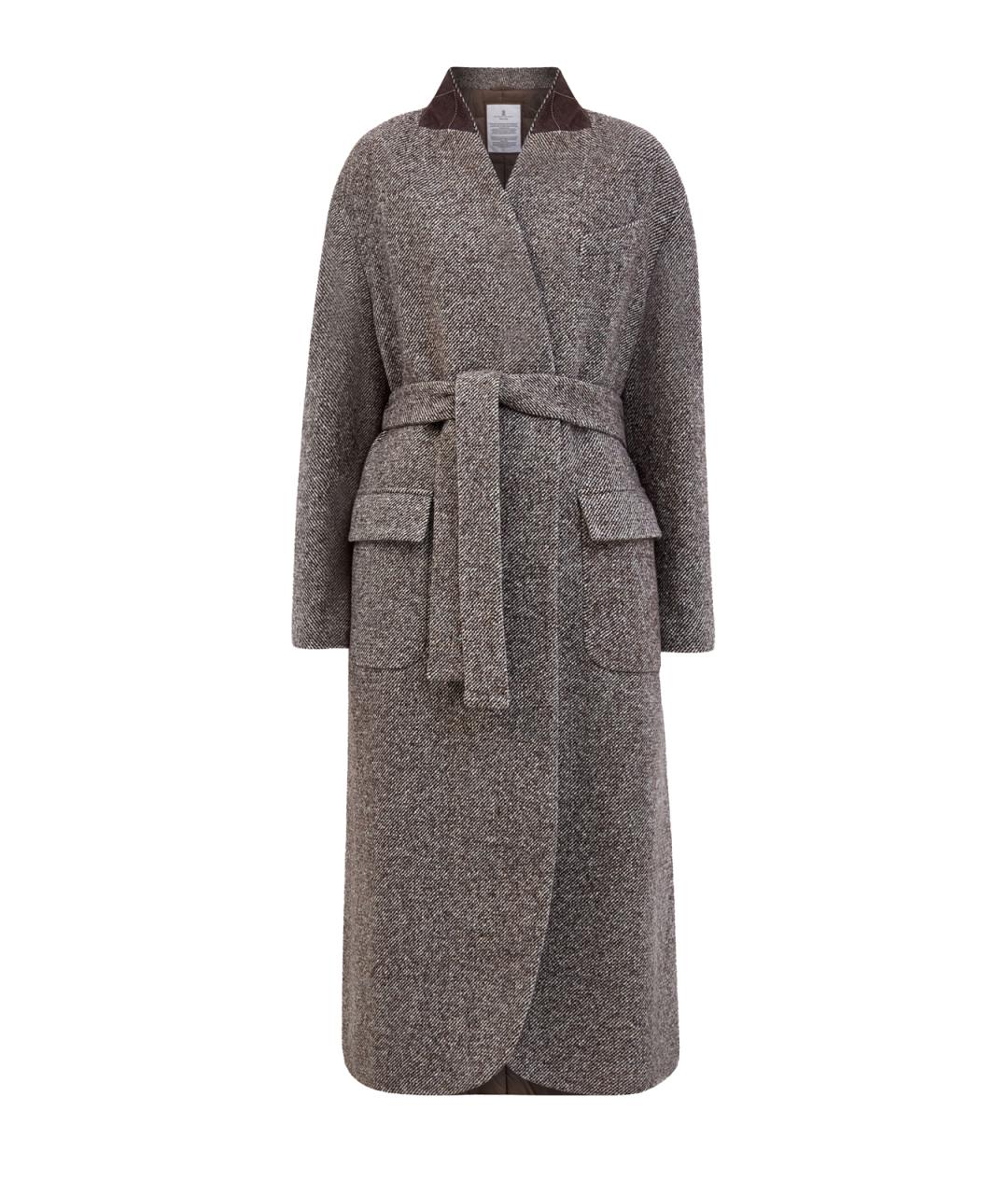 BRUNELLO CUCINELLI Коричневое шерстяное пальто, фото 1