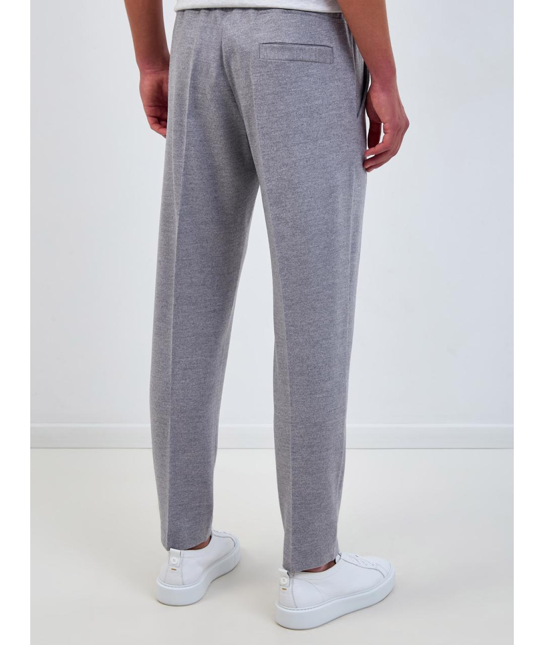 ELEVENTY Серые шерстяные повседневные брюки, фото 4