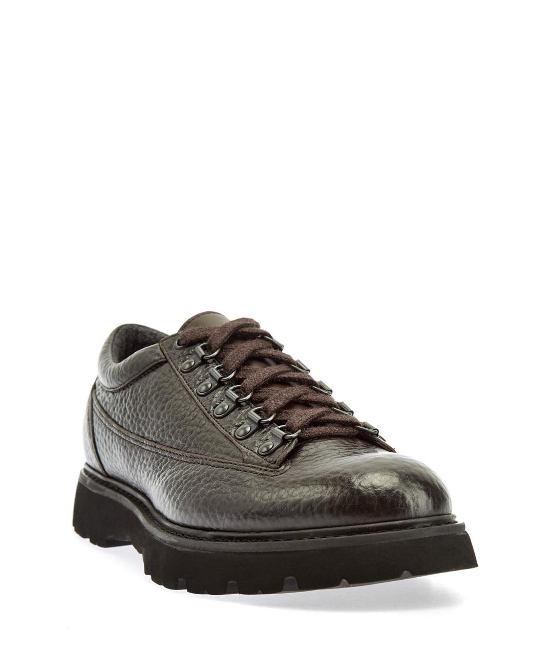 DOUCAL'S Коричневые кожаные низкие ботинки, фото 3