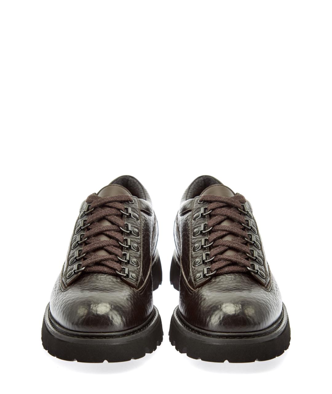 DOUCAL'S Коричневые кожаные низкие ботинки, фото 6