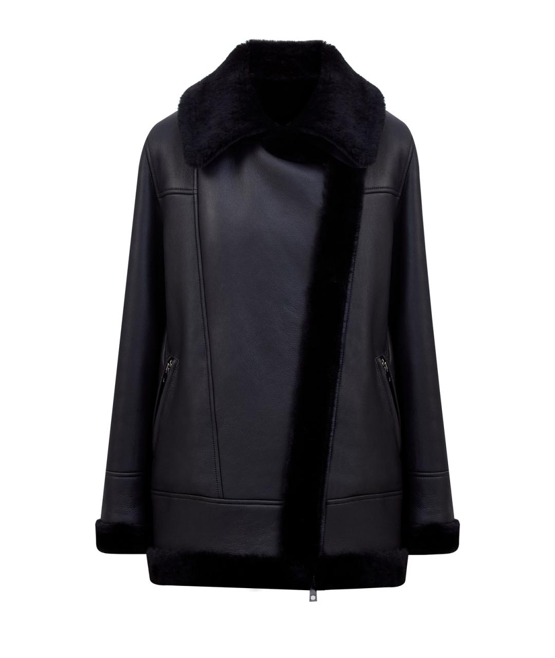 BLANCHA Черная кожаная дубленка, фото 1