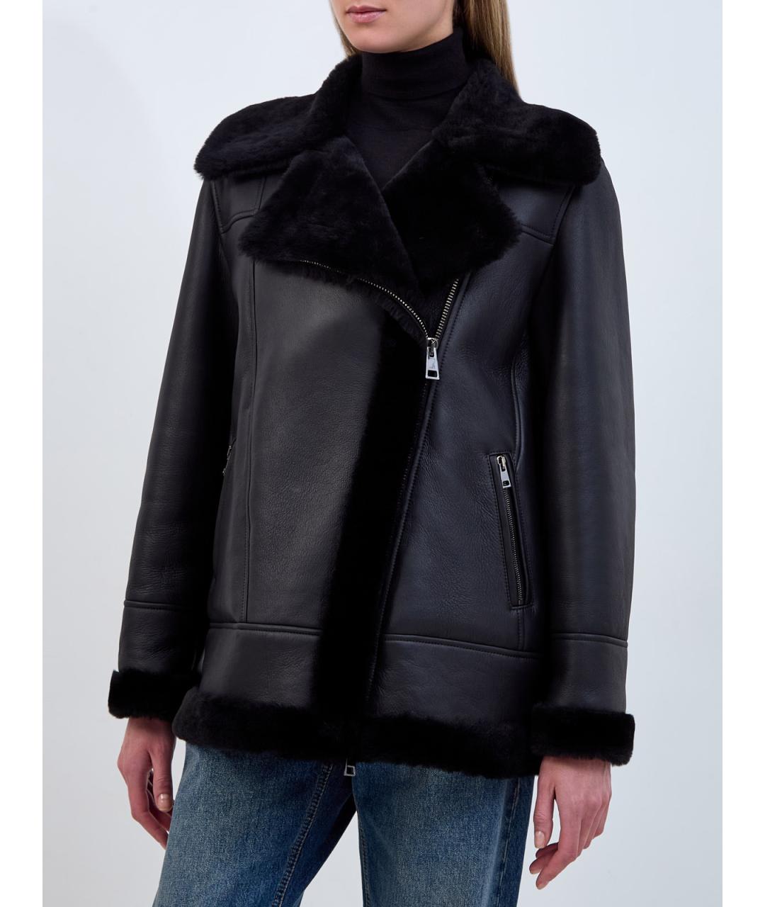 BLANCHA Черная кожаная дубленка, фото 3