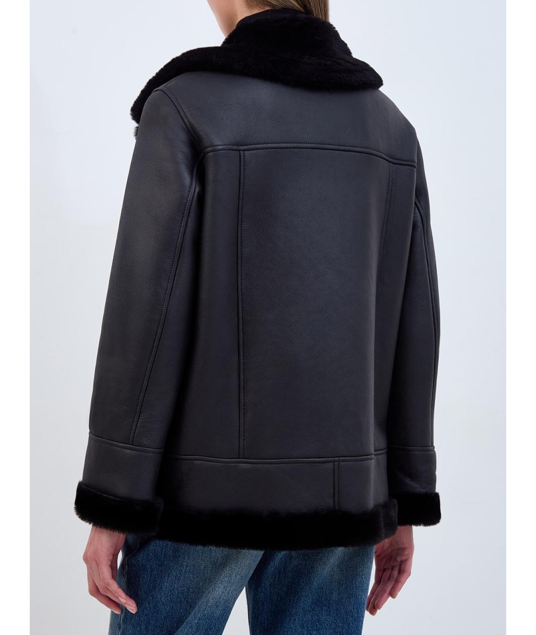 BLANCHA Черная кожаная дубленка, фото 4