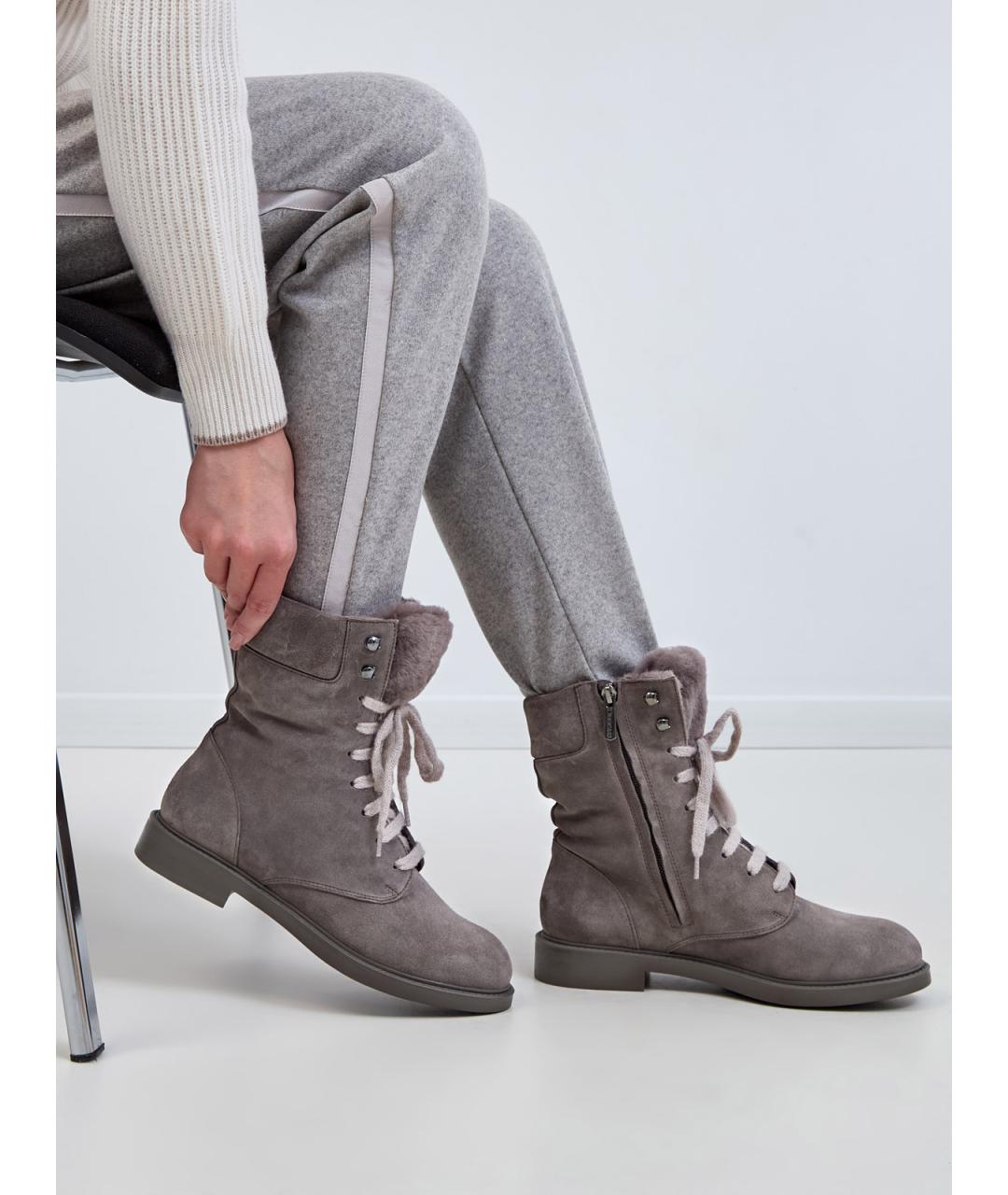 DOUCAL'S Серые замшевые ботинки, фото 2