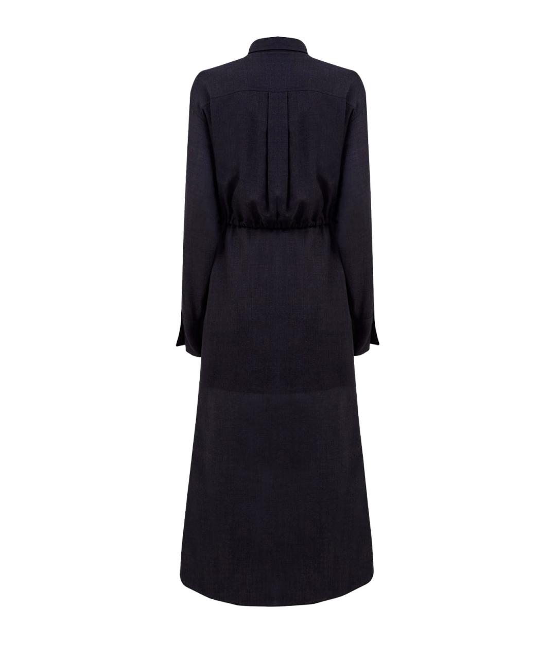 BRUNELLO CUCINELLI Черное шерстяное повседневное платье, фото 2