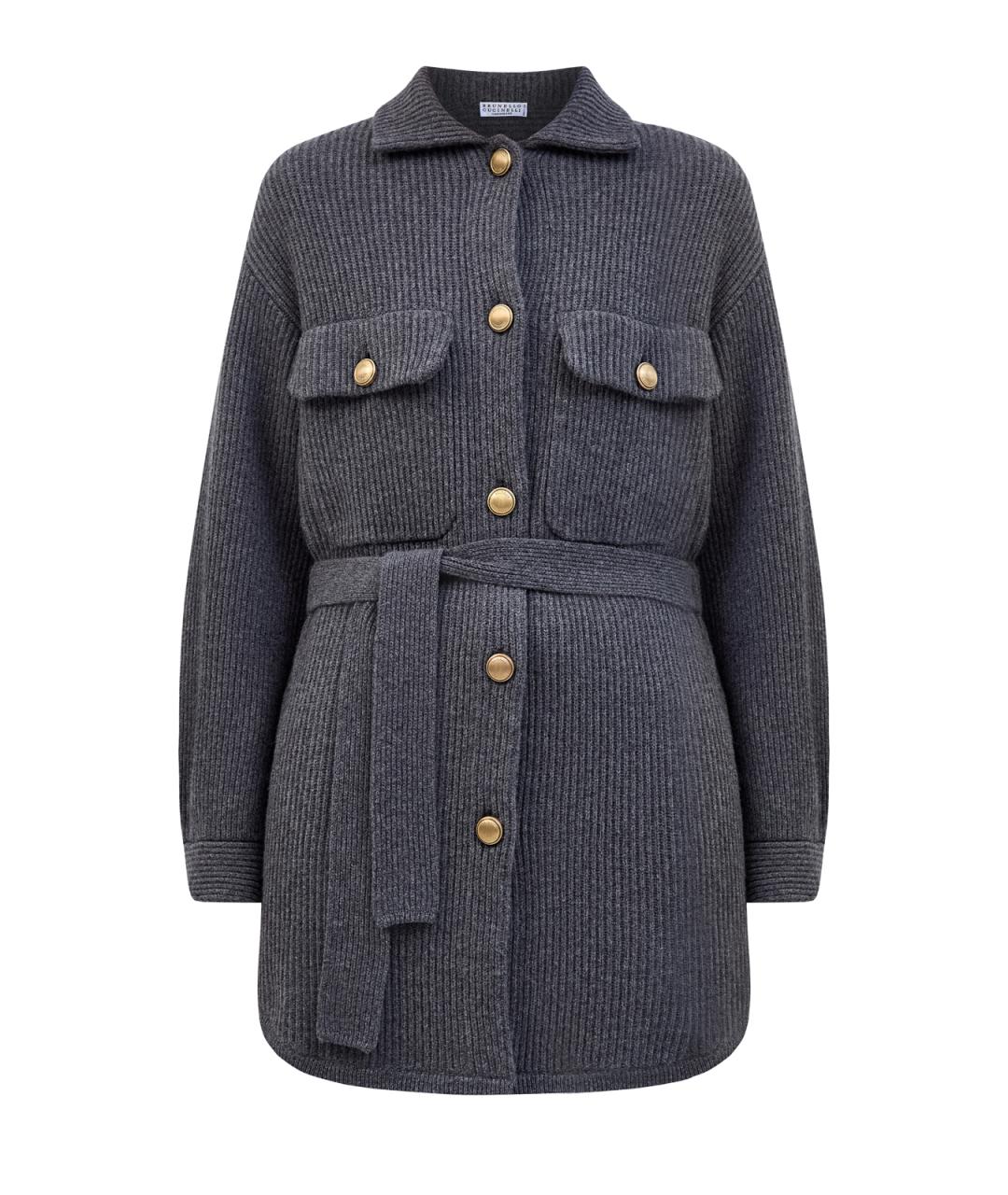 BRUNELLO CUCINELLI Серый шерстяной кардиган, фото 1