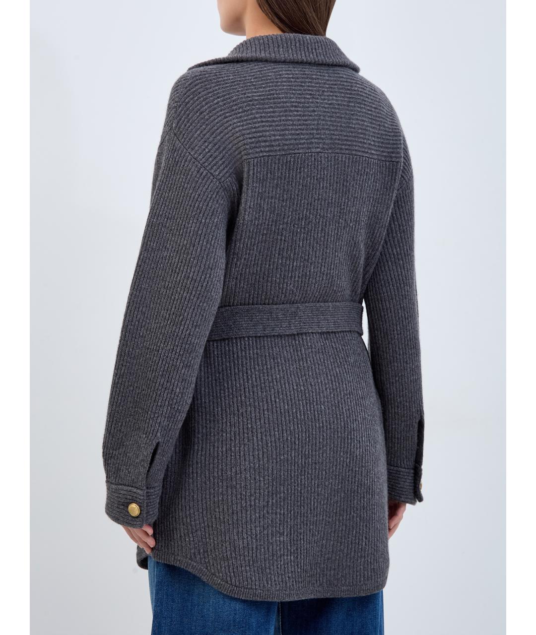 BRUNELLO CUCINELLI Серый шерстяной кардиган, фото 4