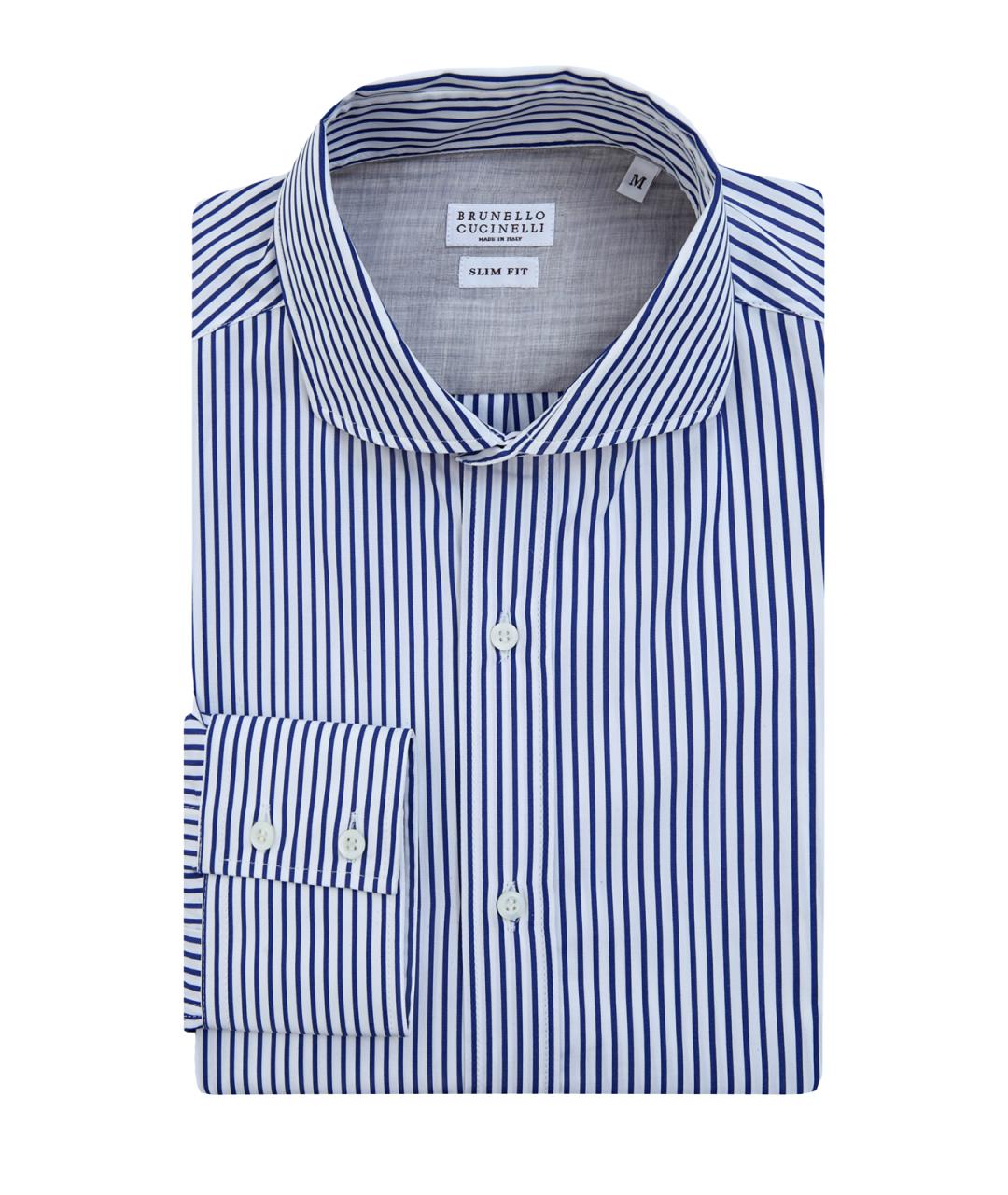 BRUNELLO CUCINELLI Синяя хлопковая кэжуал рубашка, фото 1