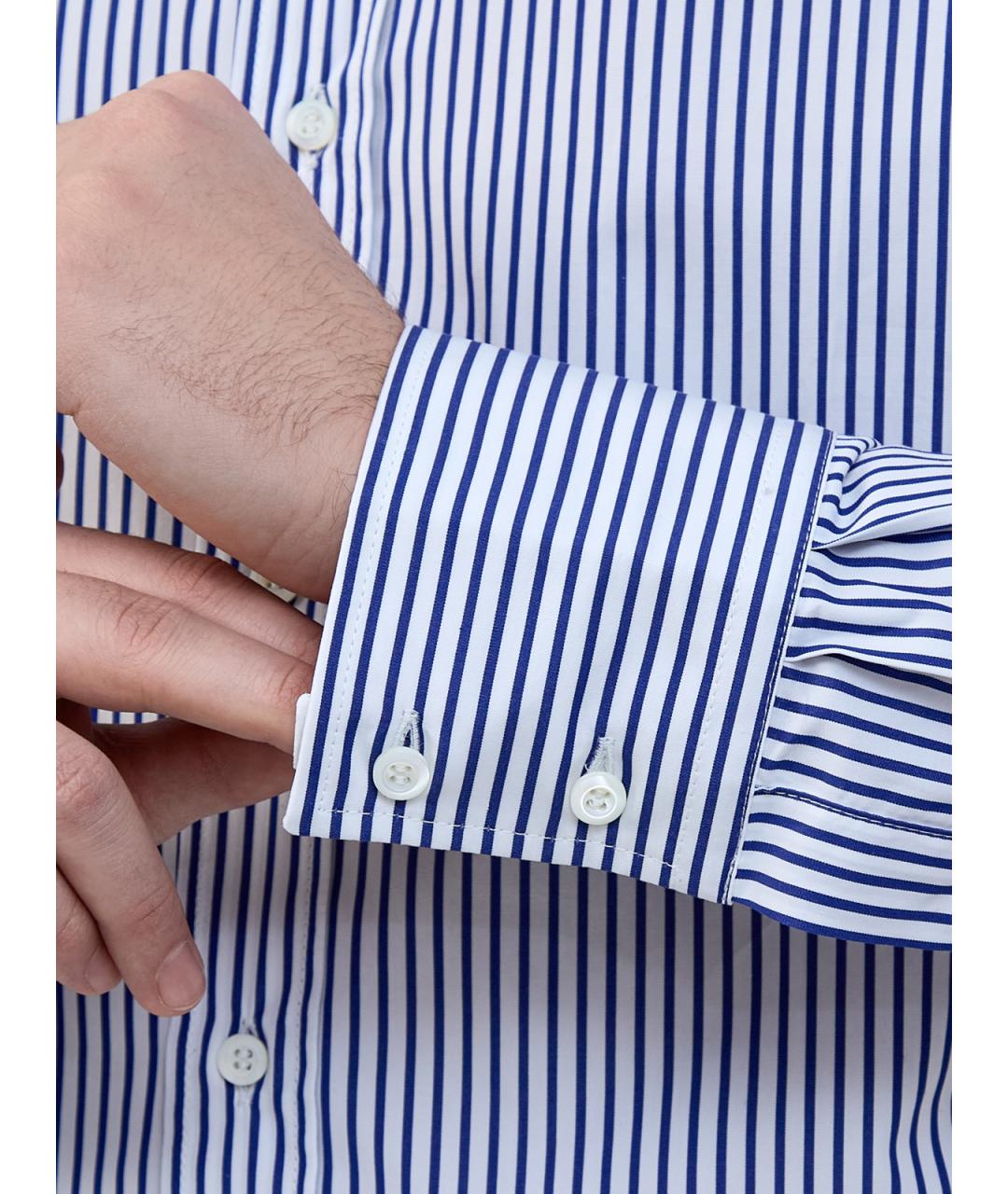 BRUNELLO CUCINELLI Синяя хлопковая кэжуал рубашка, фото 5