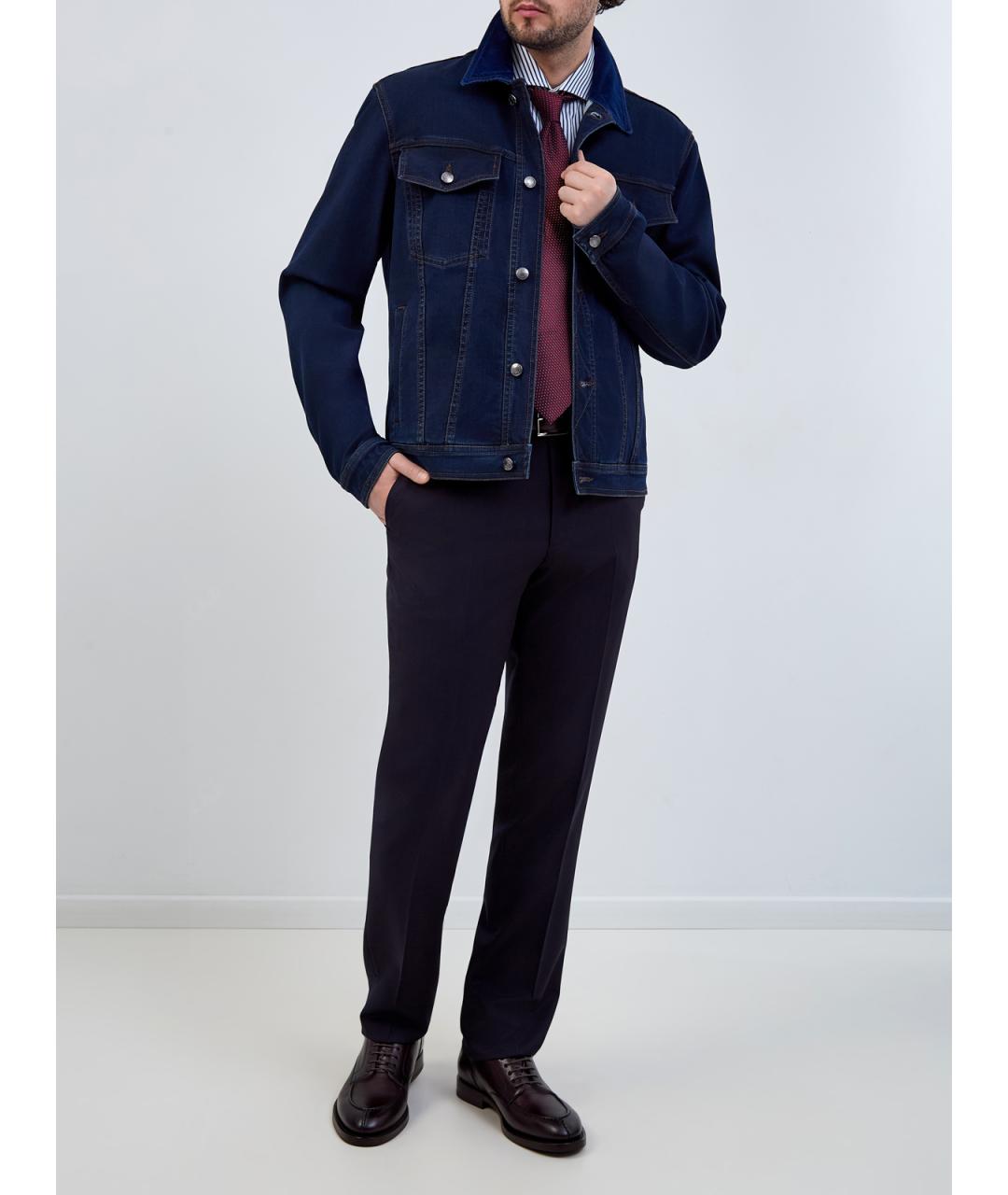 BRUNELLO CUCINELLI Синяя хлопковая кэжуал рубашка, фото 2