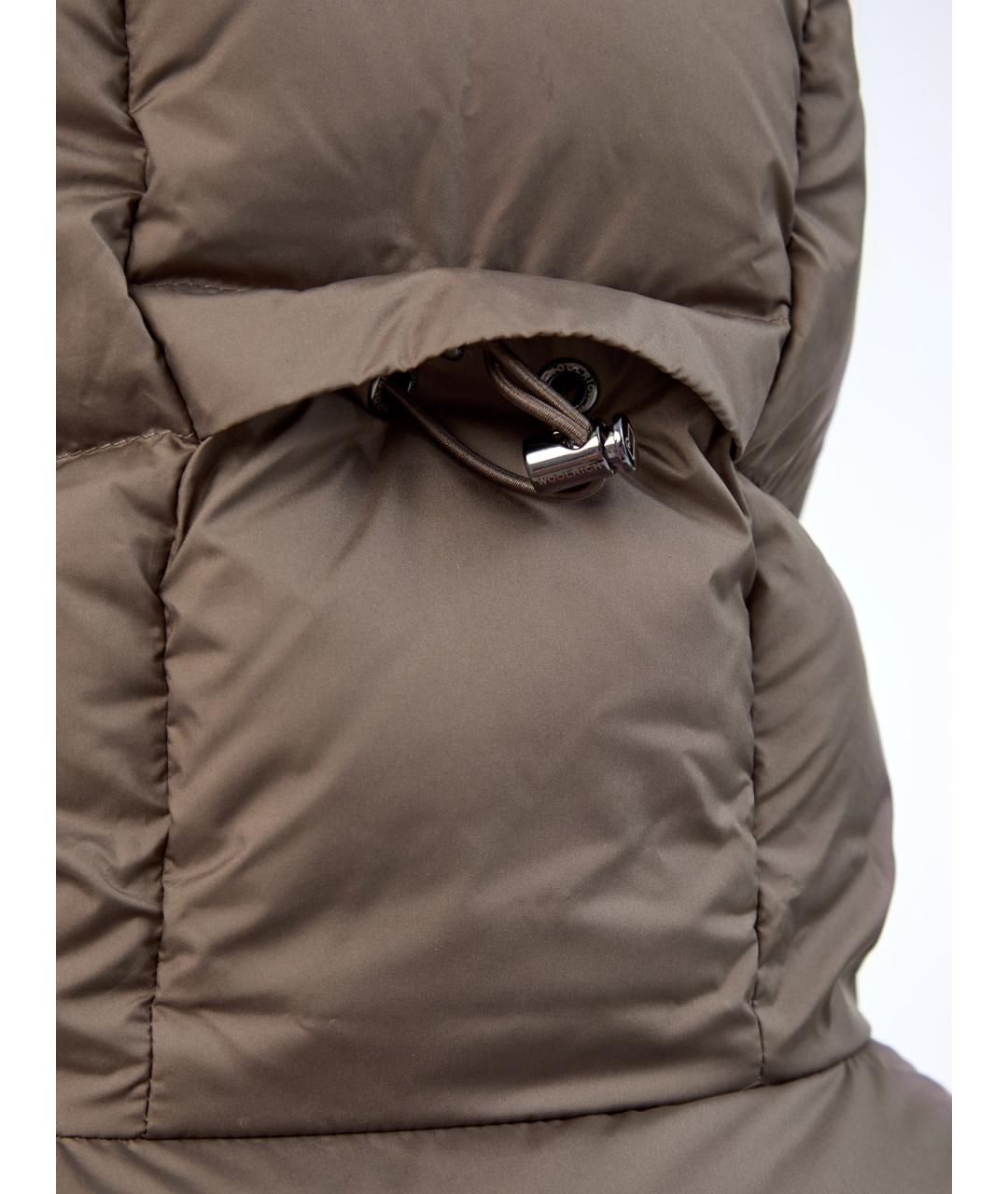 WOOLRICH Коричневый полиэстеровый пуховик, фото 5