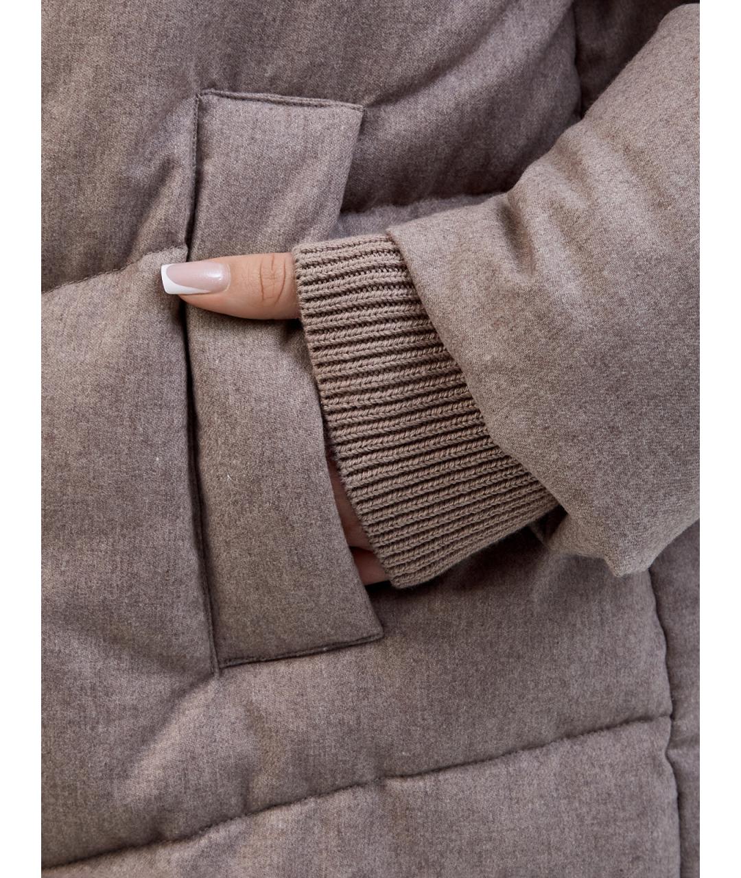 HETREGO Коричневый полиамидовый пуховик, фото 5