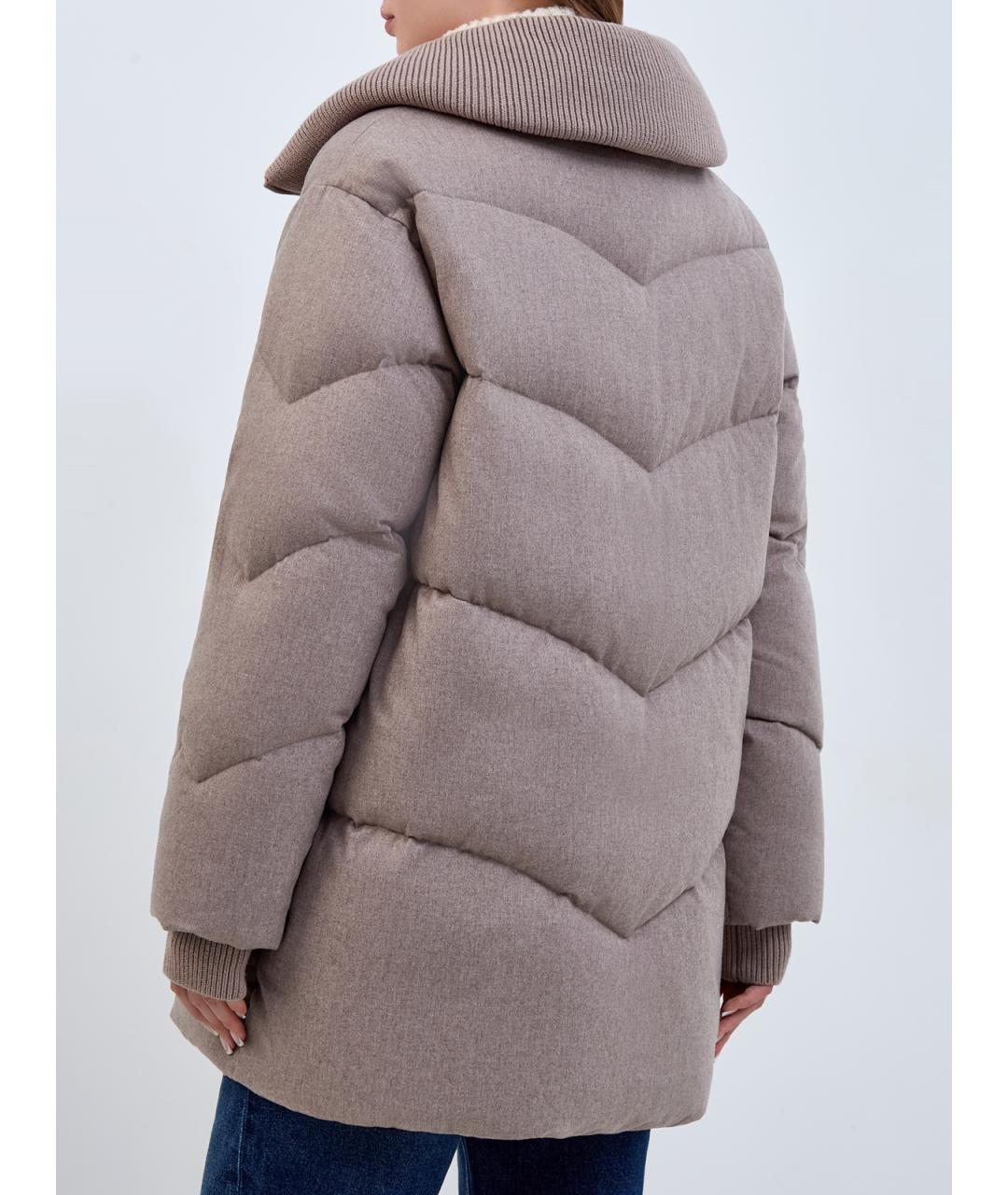 HETREGO Коричневый полиамидовый пуховик, фото 4