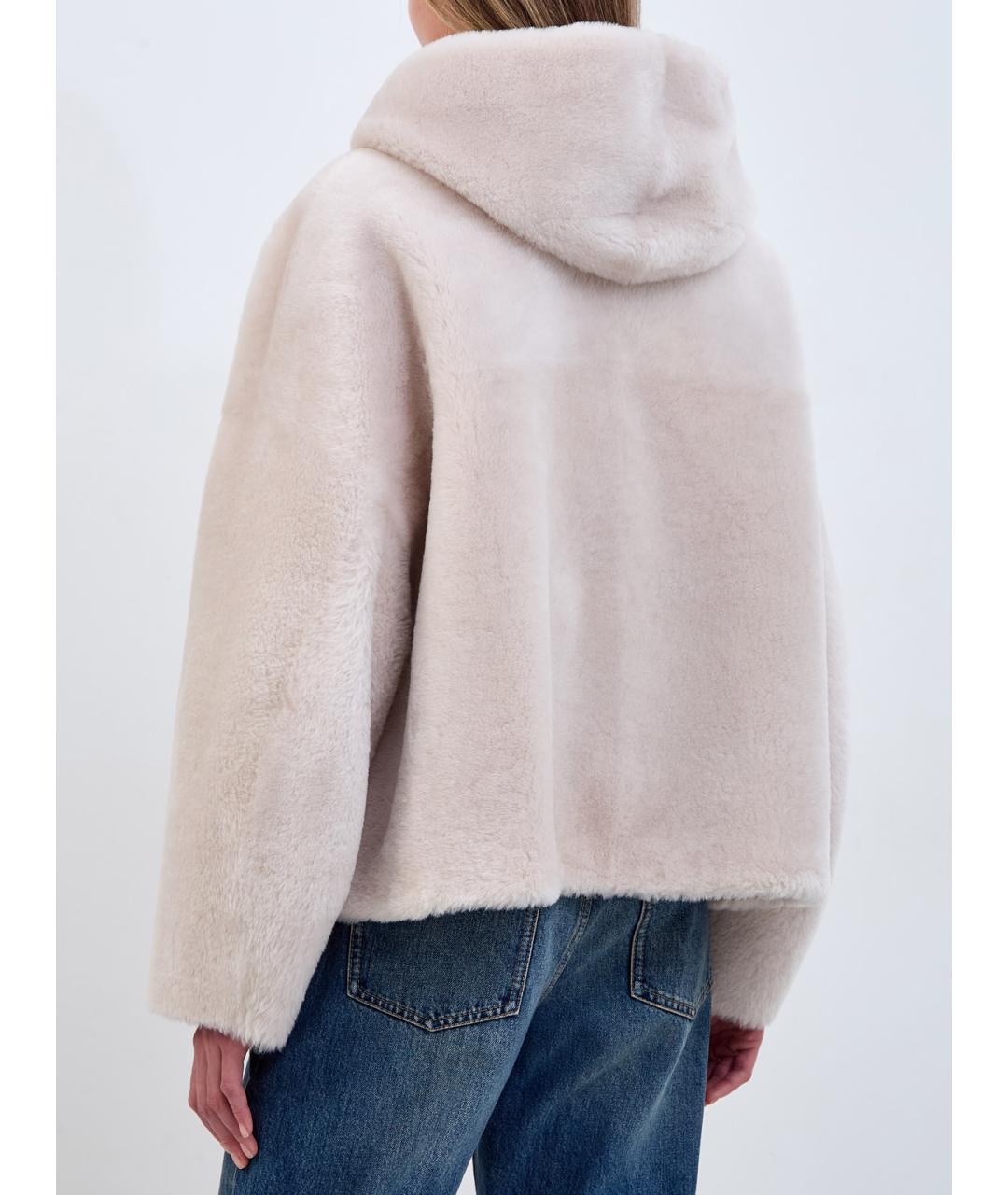 BLANCHA Белая меховая дубленка, фото 4