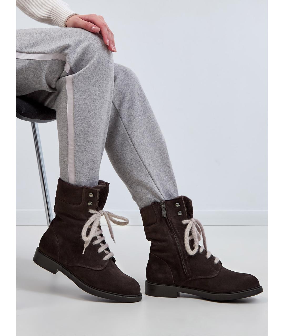 DOUCAL'S Коричневые замшевые ботинки, фото 2