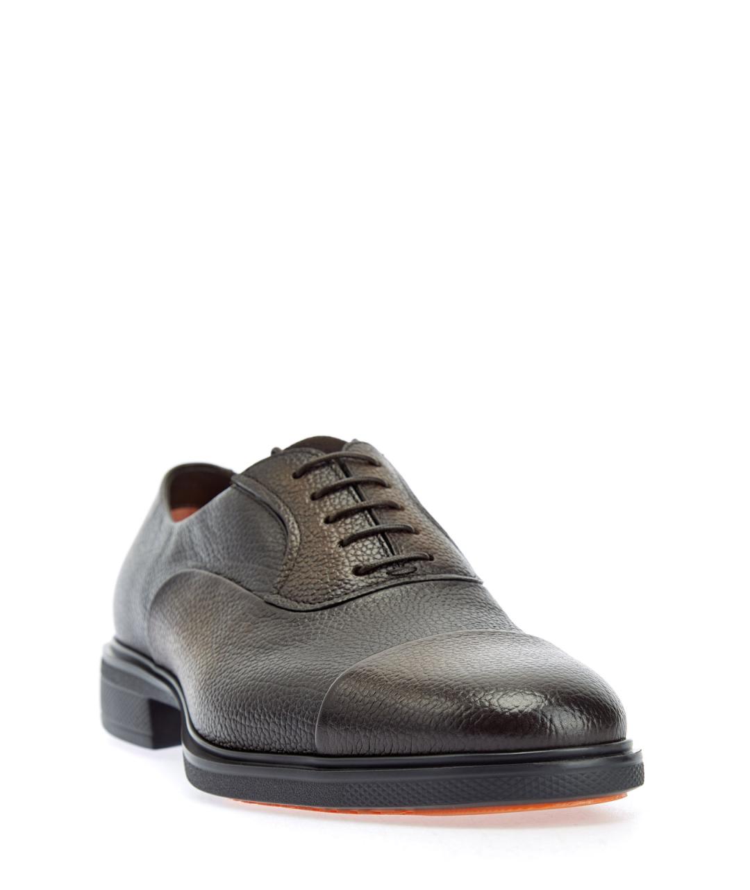 SANTONI Коричневые кожаные туфли, фото 3