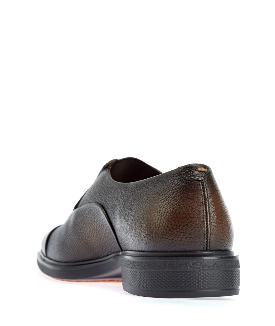 SANTONI Коричневые кожаные туфли, фото 4