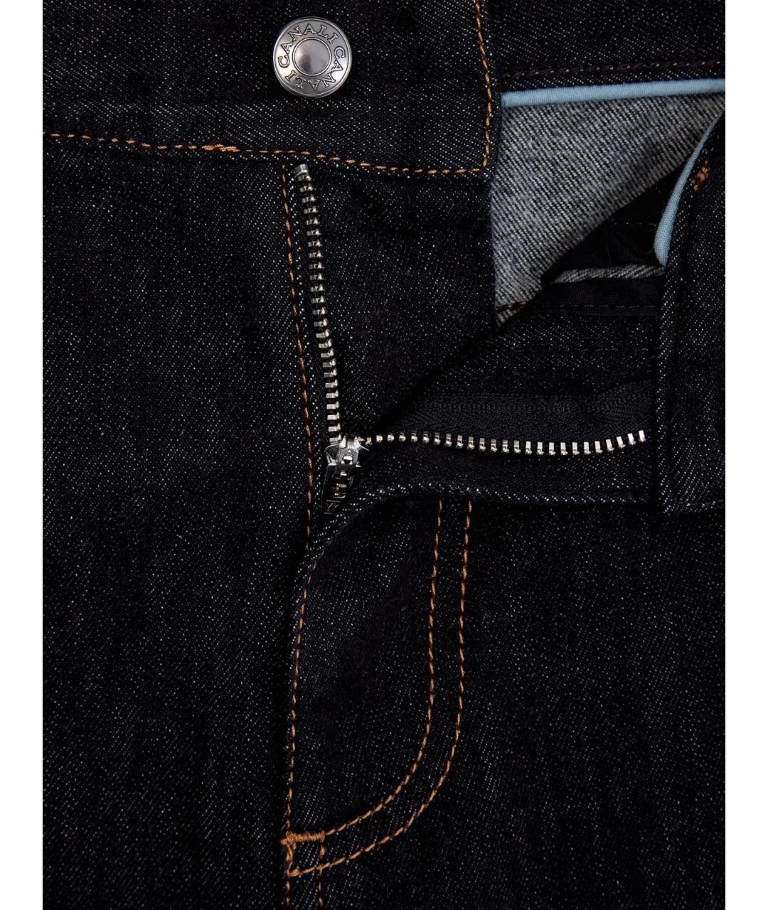 CANALI Синие хлопковые прямые джинсы, фото 6