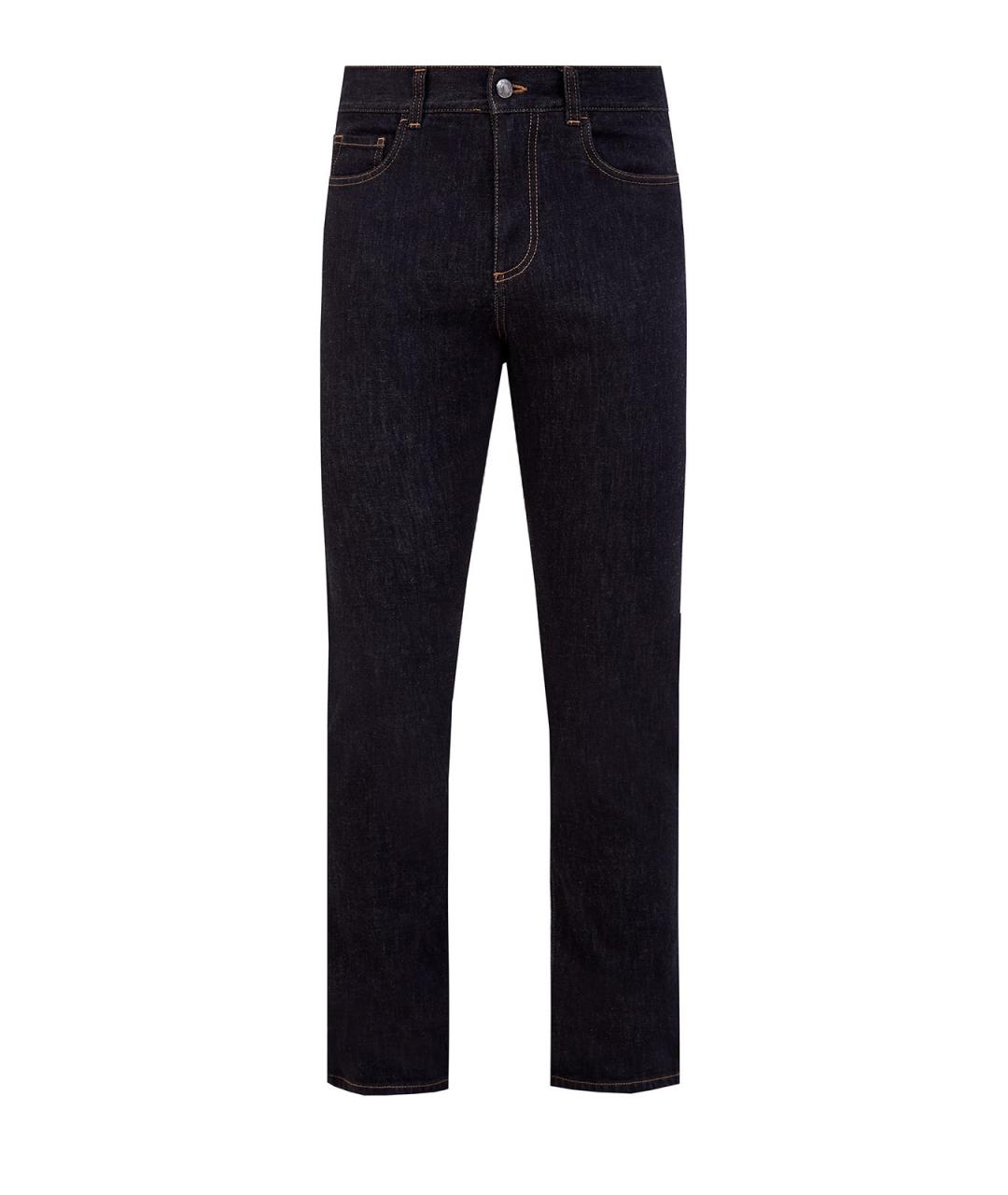 CANALI Синие хлопковые прямые джинсы, фото 1
