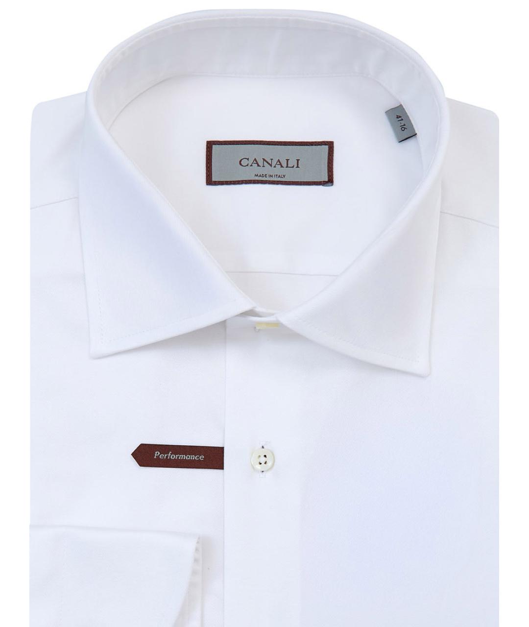 CANALI Белая хлопковая классическая рубашка, фото 2