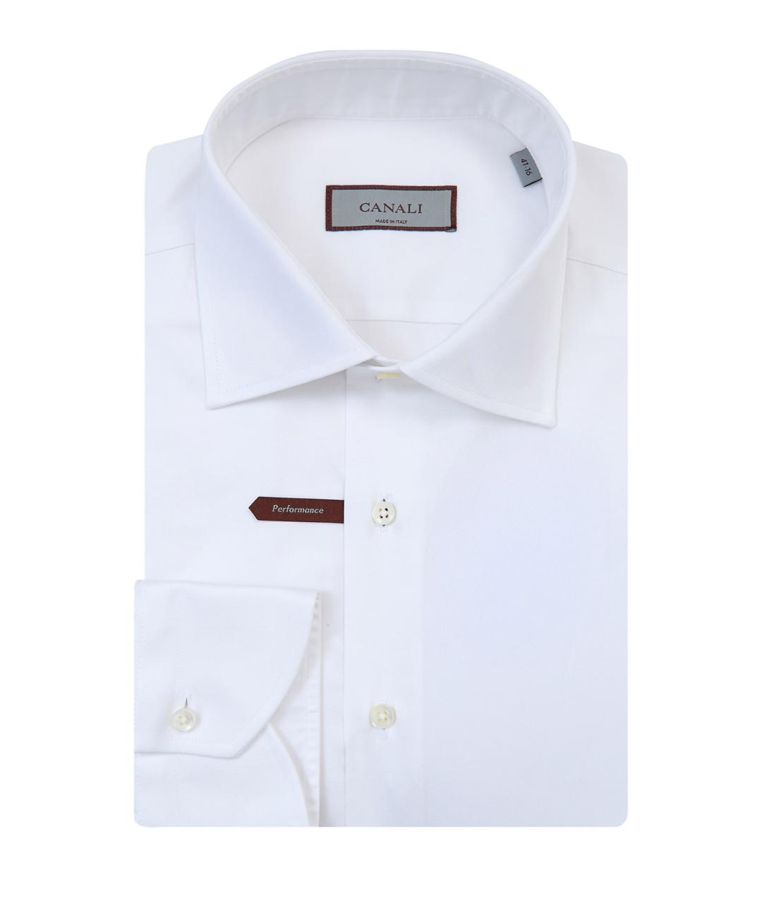 CANALI Белая хлопковая классическая рубашка, фото 1