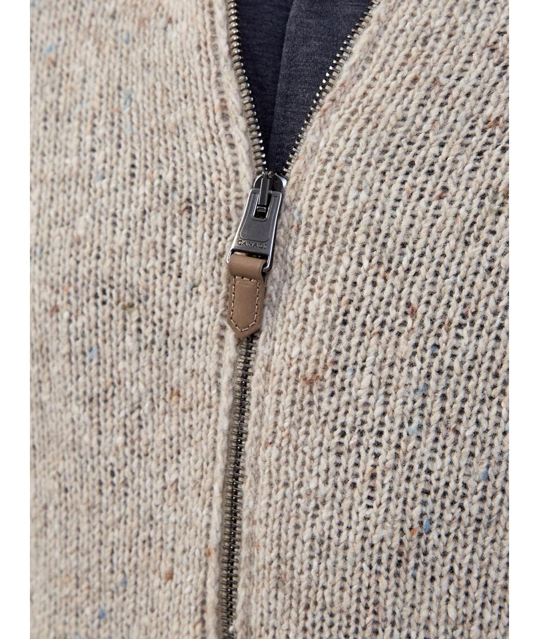 CANALI Бежевый шерстяной кардиган, фото 5