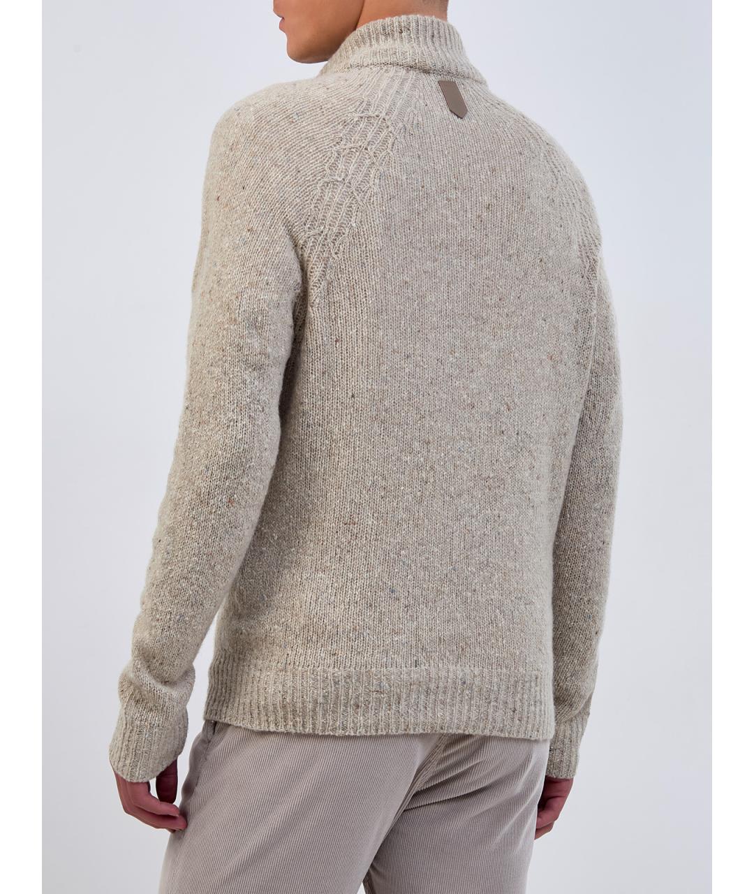 CANALI Бежевый шерстяной кардиган, фото 4