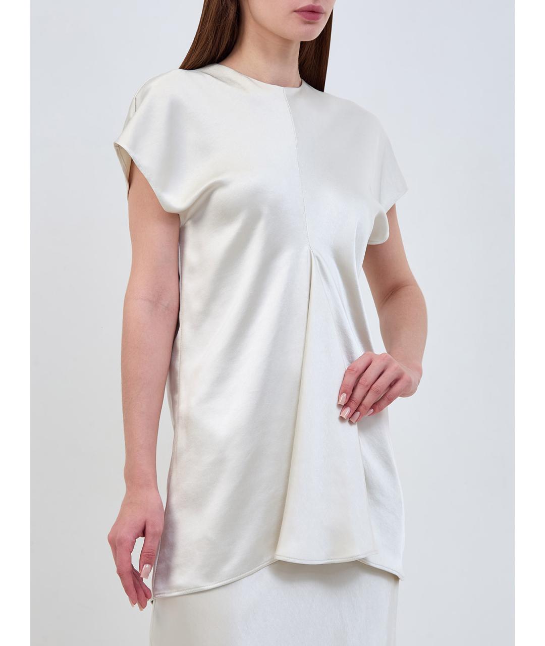 GENTRY PORTOFINO Белая полиэстеровая блузы, фото 3