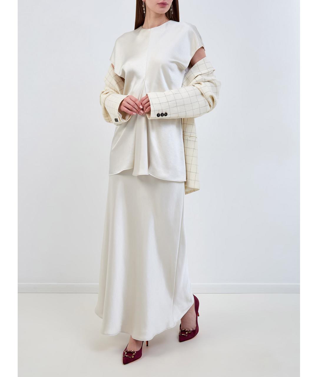 GENTRY PORTOFINO Белая полиэстеровая блузы, фото 2