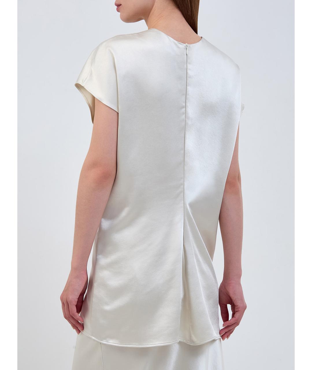 GENTRY PORTOFINO Белая полиэстеровая блузы, фото 4