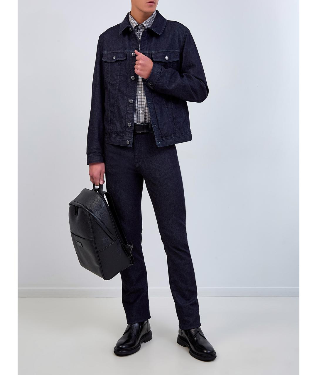 CANALI Синие хлопковые прямые джинсы, фото 2