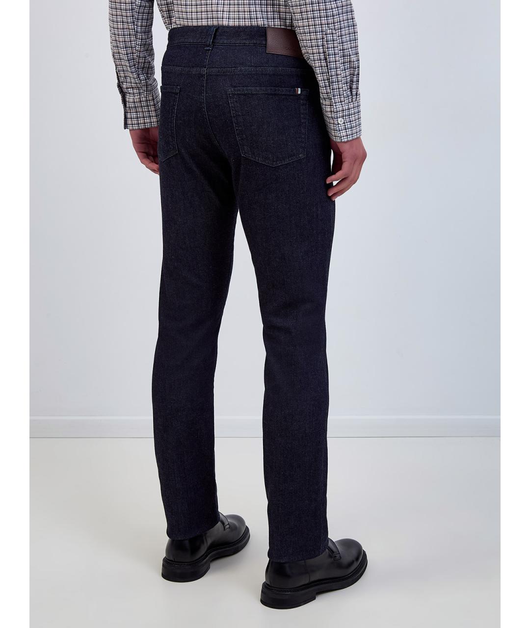 CANALI Синие хлопковые прямые джинсы, фото 4