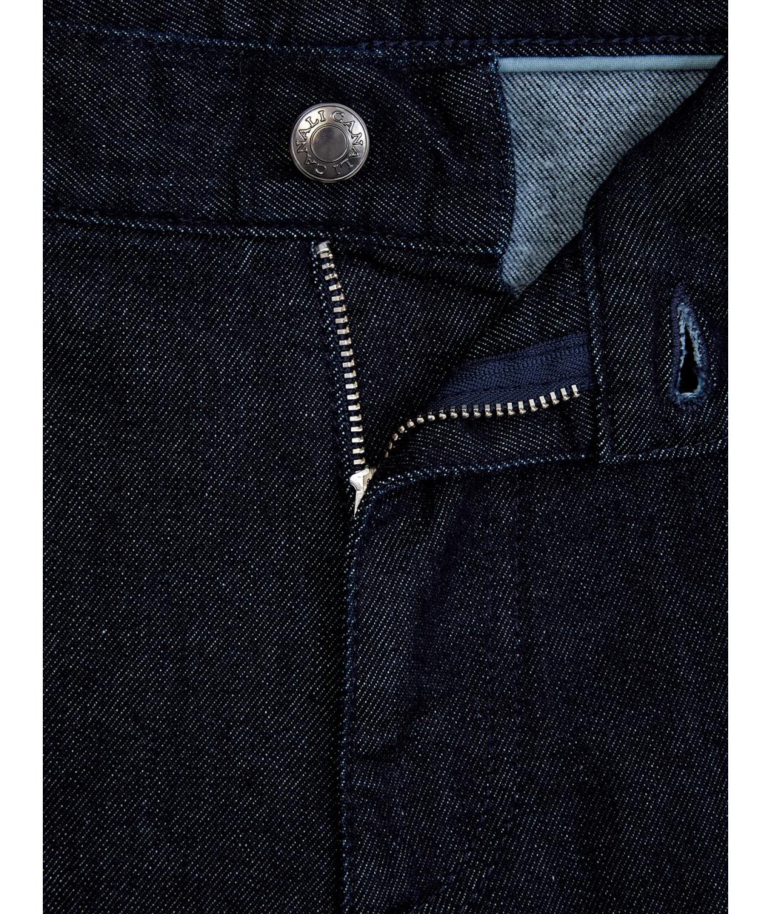 CANALI Синие хлопковые прямые джинсы, фото 6