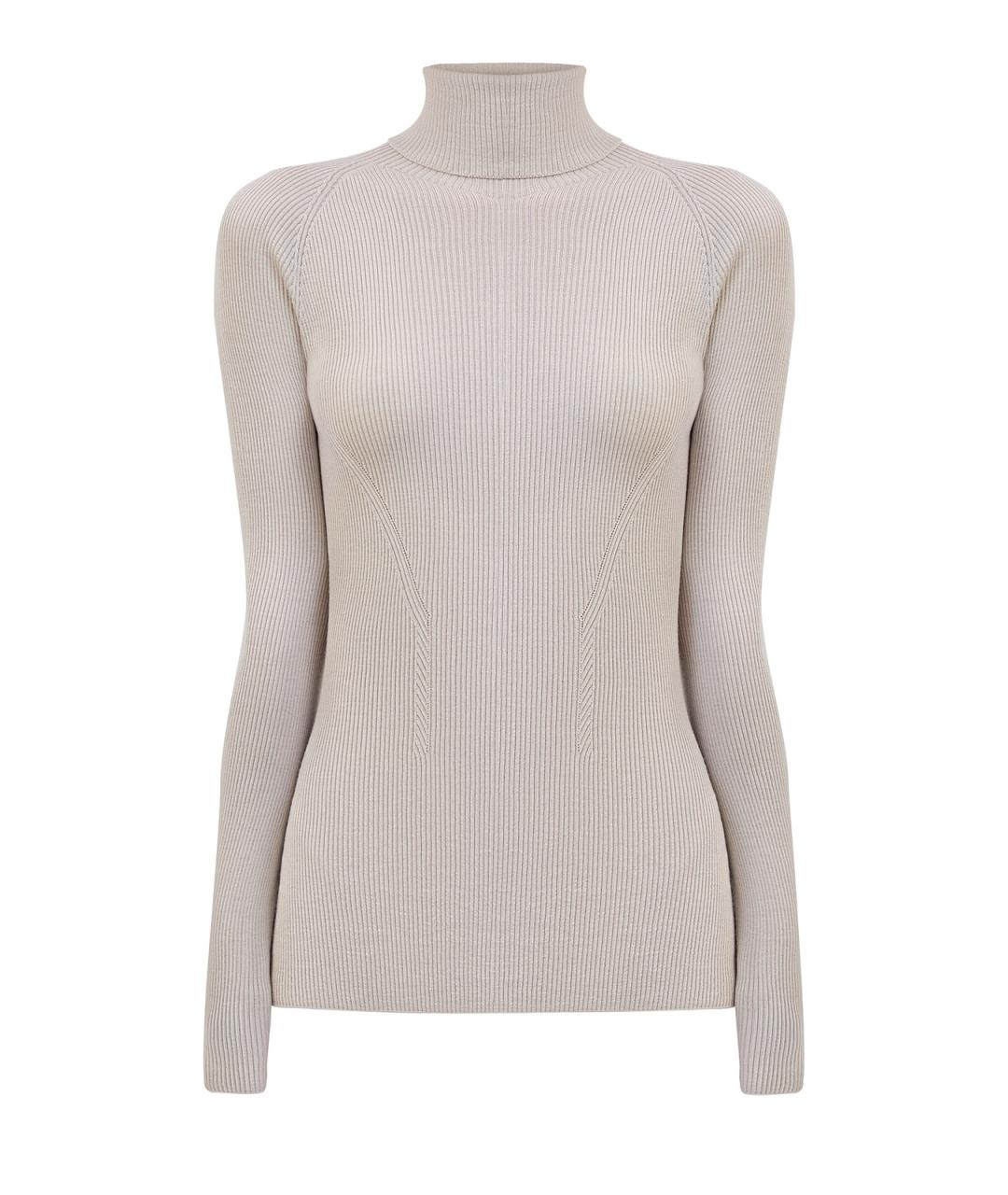 GENTRY PORTOFINO Бежевая шерстяная водолазка, фото 1