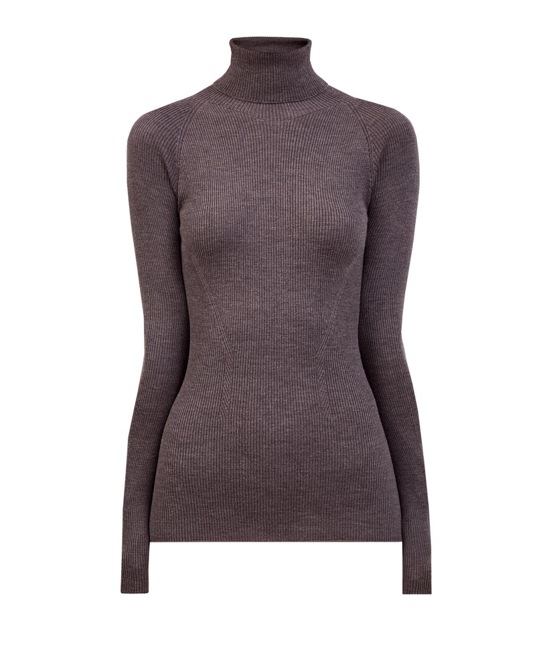 GENTRY PORTOFINO Коричневая шерстяная водолазка, фото 1