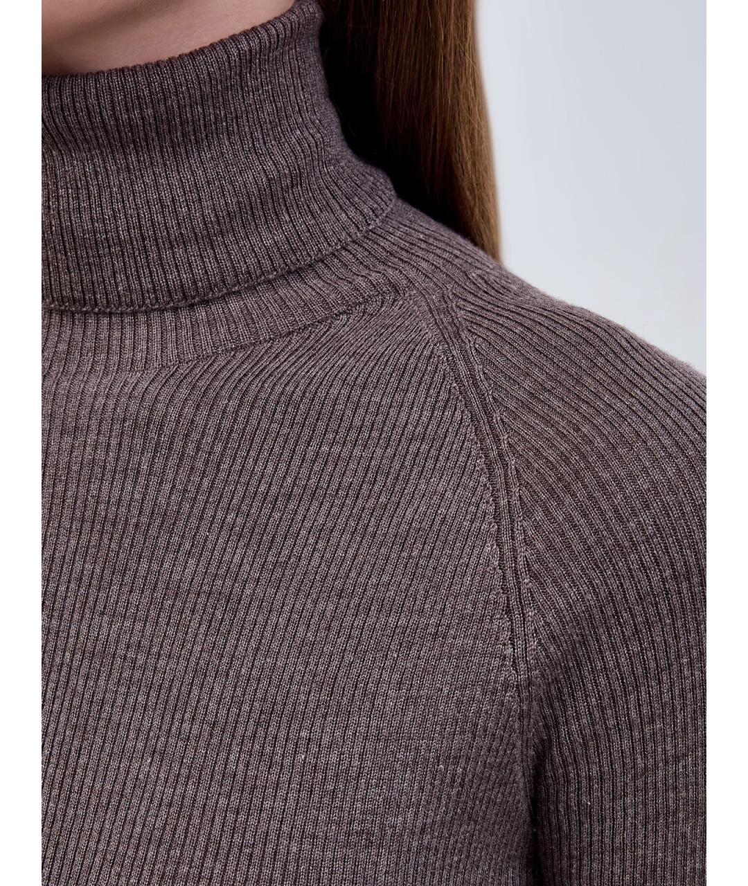 GENTRY PORTOFINO Коричневая шерстяная водолазка, фото 5
