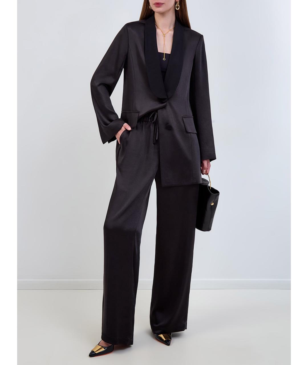 GENTRY PORTOFINO Черные полиэстеровые прямые брюки, фото 2