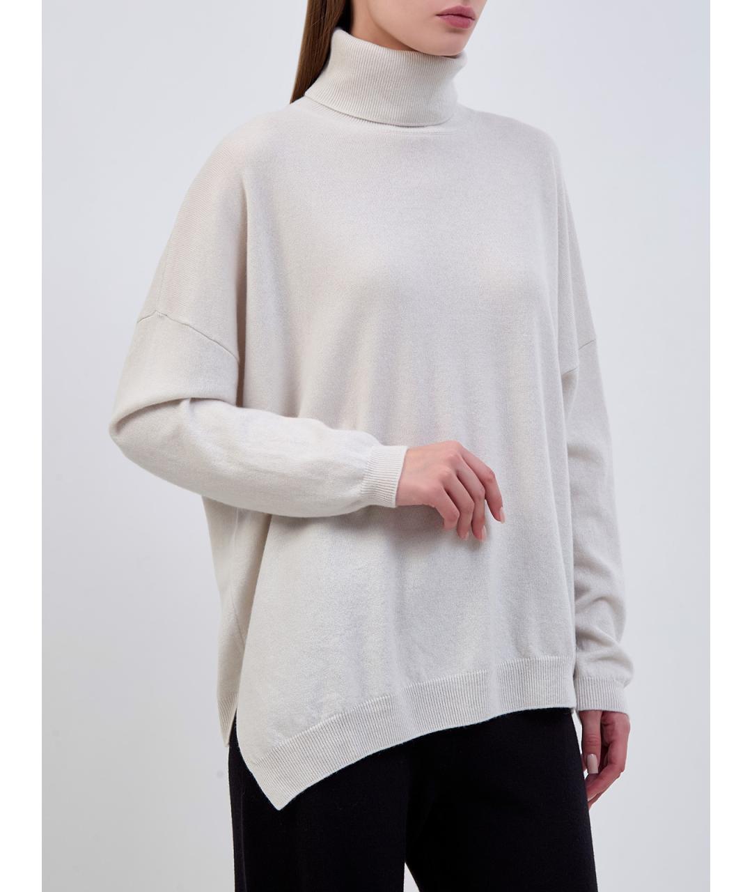 GENTRY PORTOFINO Белый кашемировый джемпер / свитер, фото 3