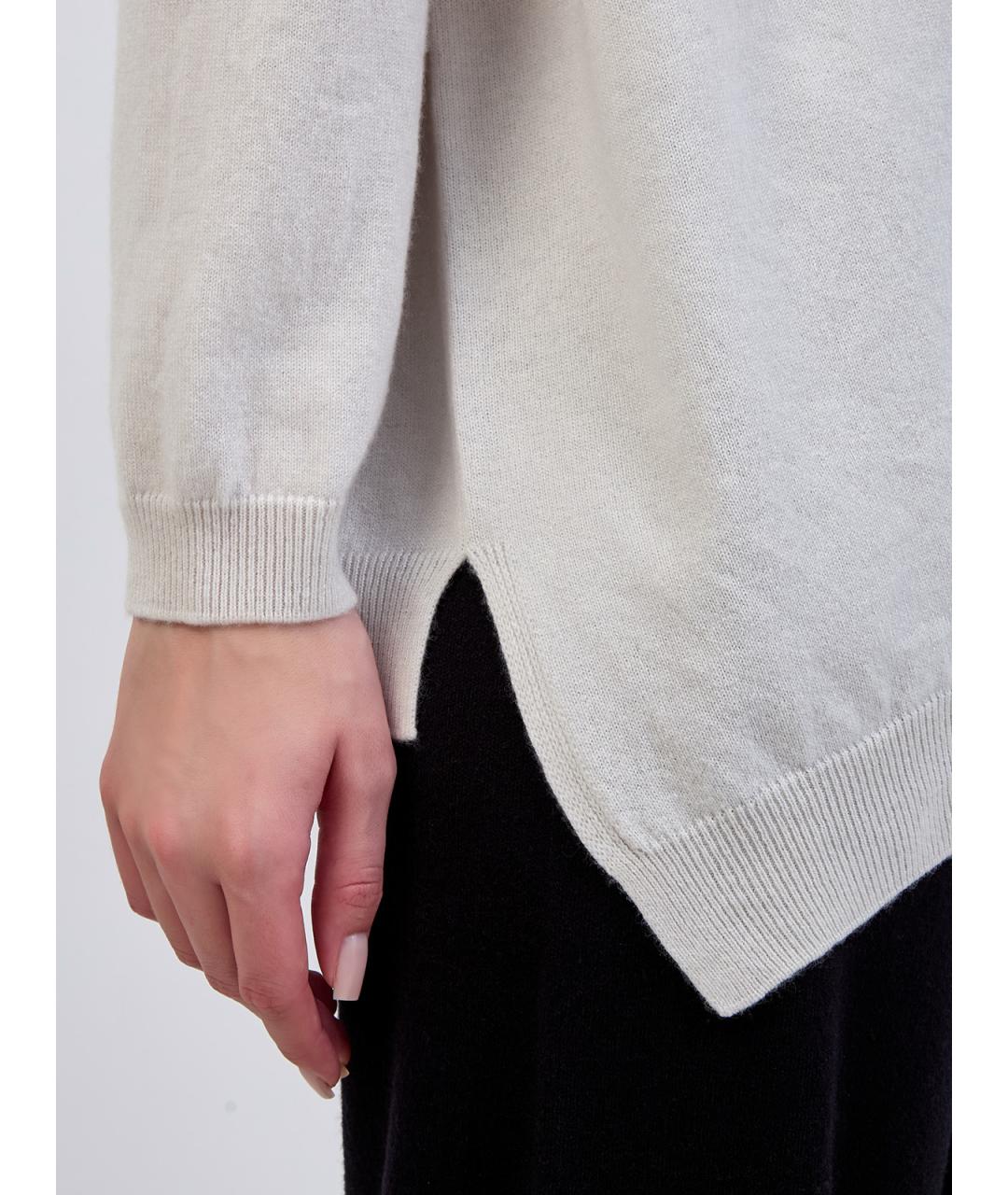 GENTRY PORTOFINO Белый кашемировый джемпер / свитер, фото 5