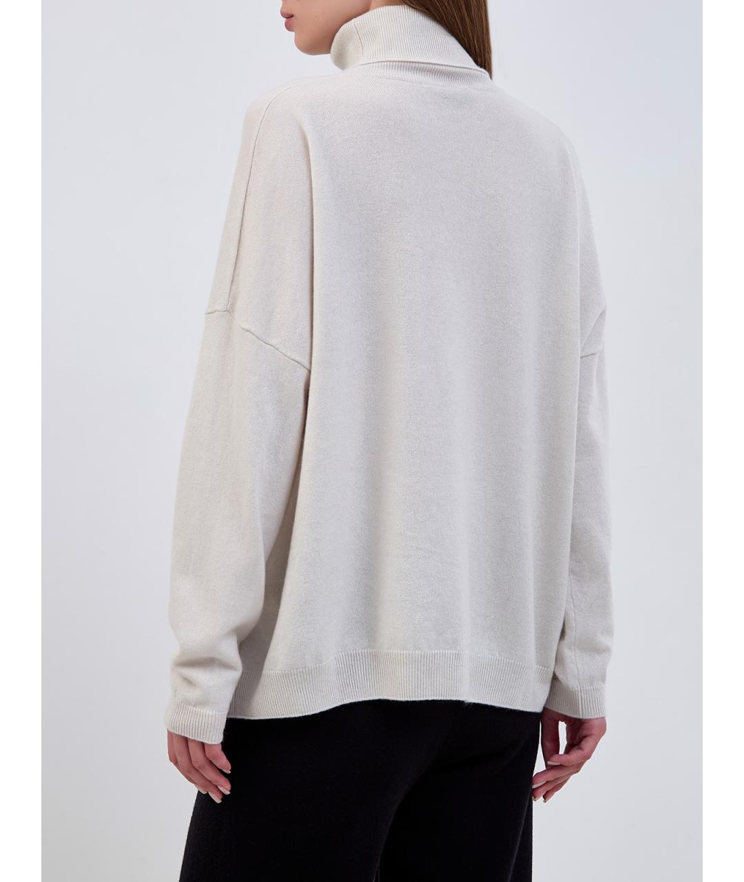 GENTRY PORTOFINO Белый кашемировый джемпер / свитер, фото 4