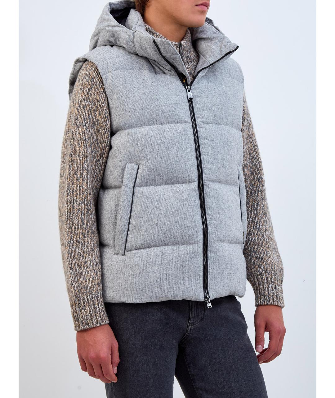 HETREGO Серый шерстяной жилет, фото 3
