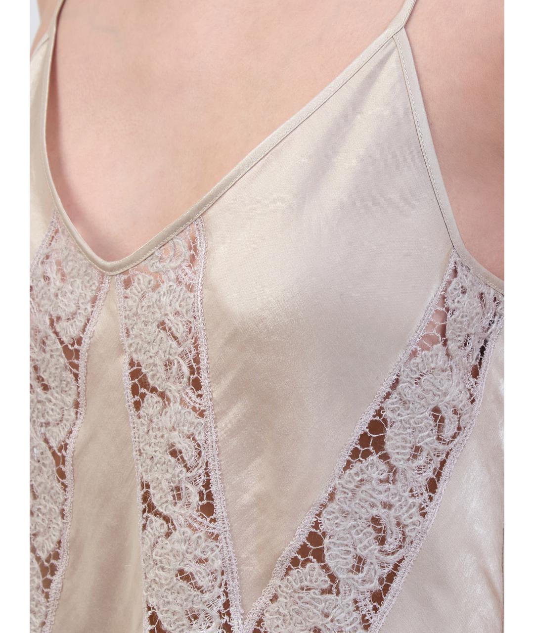 GENTRY PORTOFINO Бежевая вискозная майка, фото 3