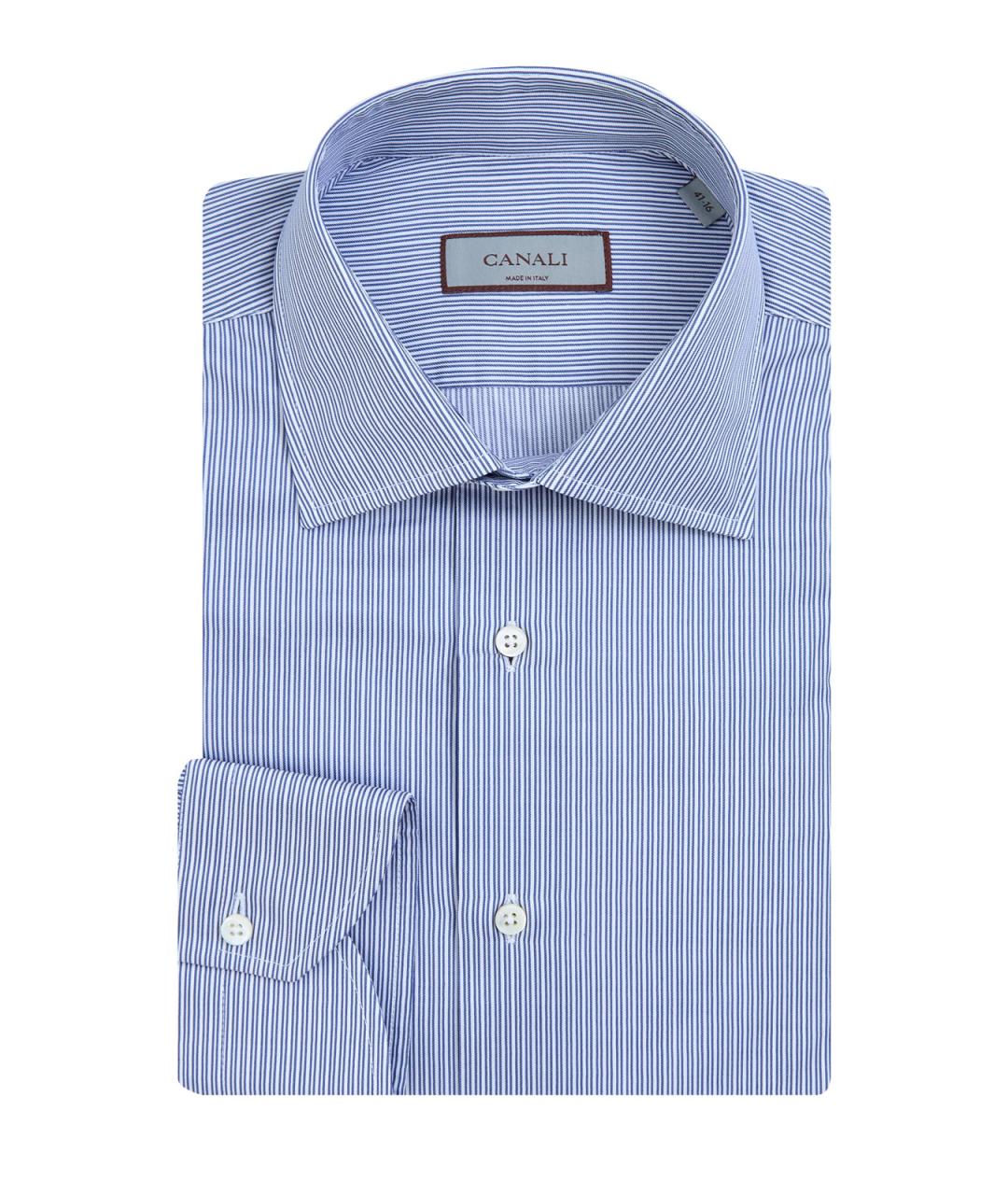 CANALI Синяя хлопковая кэжуал рубашка, фото 1