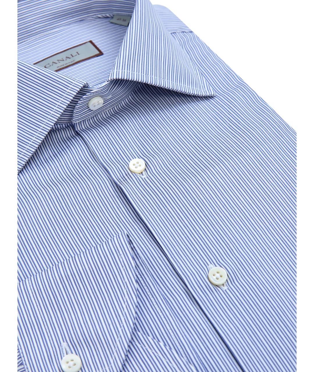 CANALI Синяя хлопковая кэжуал рубашка, фото 3
