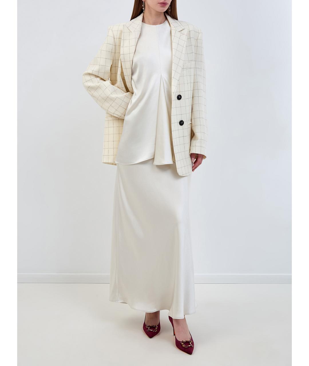 GENTRY PORTOFINO Белая полиэстеровая юбка макси, фото 2